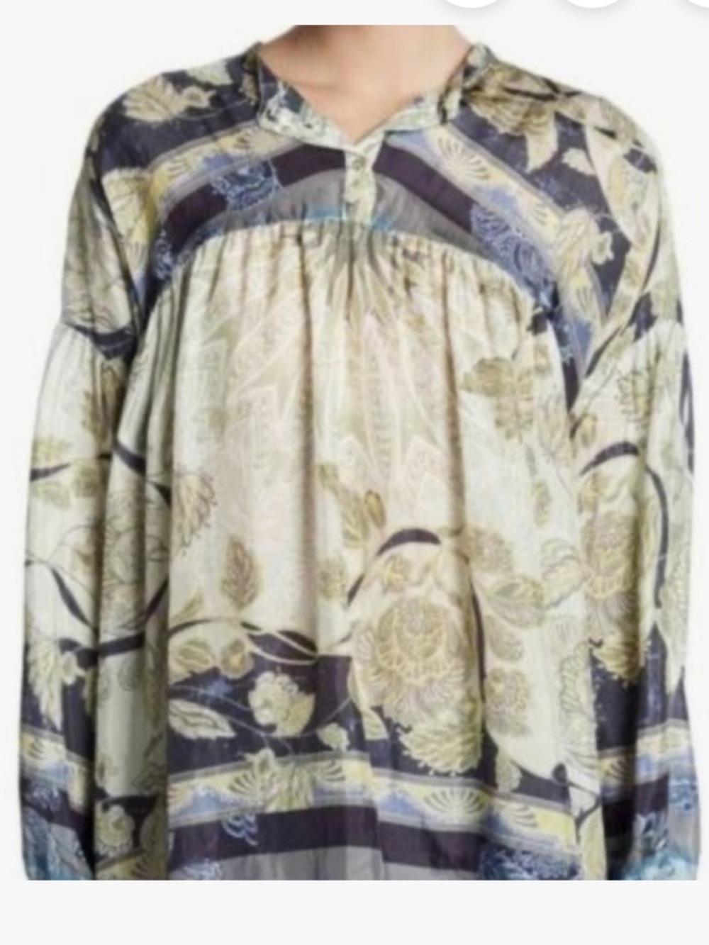 Johnny Was Arina Long Sleeve Boho Silk Top